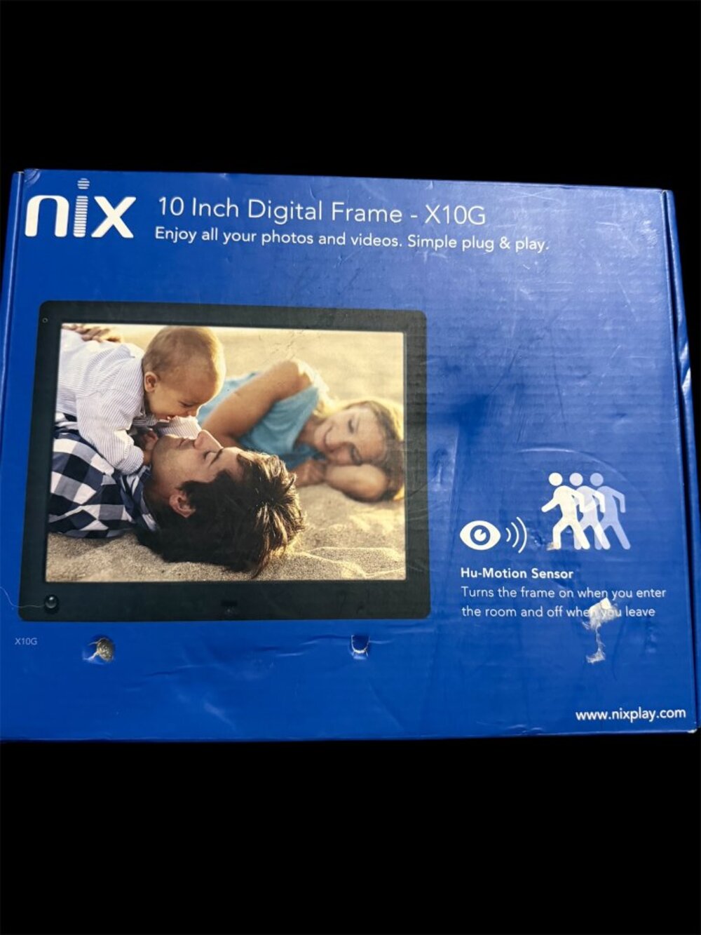 Nixplay 10” Digital Frame X10G Motion Sensor Photo Video Display Black